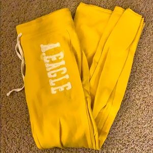 American Eagle yellow and gray sweatpants